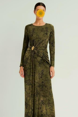 فستان استرتش ناعم مشجر