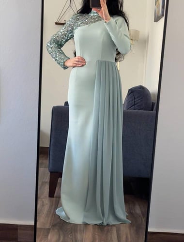 فستان تيفاني مزين بخرز