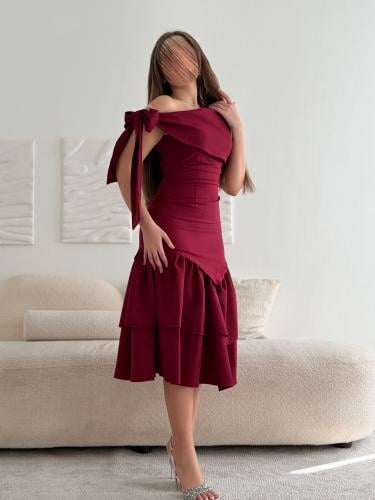 فستان فيونكه كتف واحد