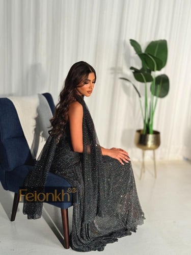 فستان: تل رصاصي لمعه