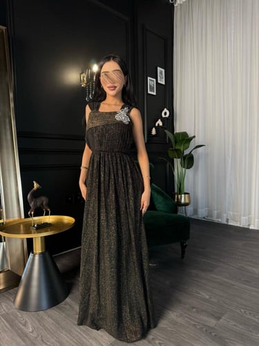 فستان لمعه ذهبي