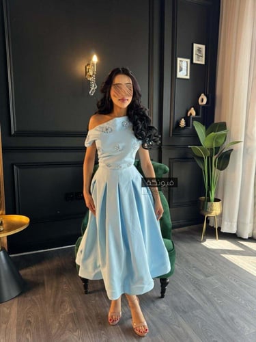 فستان ناعم سماوي