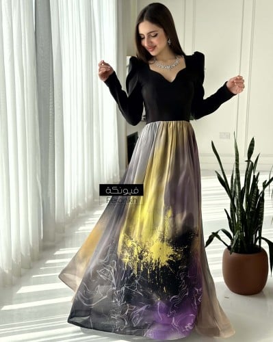 فستان مشجر من الأسفل