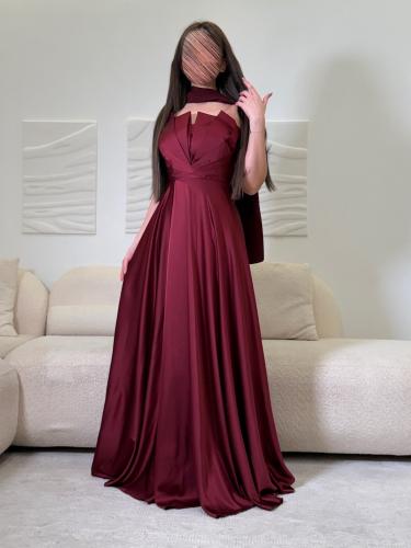 فستان سهره حرير ساتان عودي