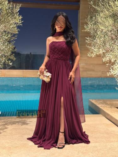 فستان: شيفون لون توتي