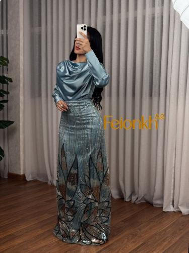 فستان:سهرة لون سماوي فاتح