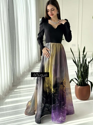 فستان مشجر من الأسفل