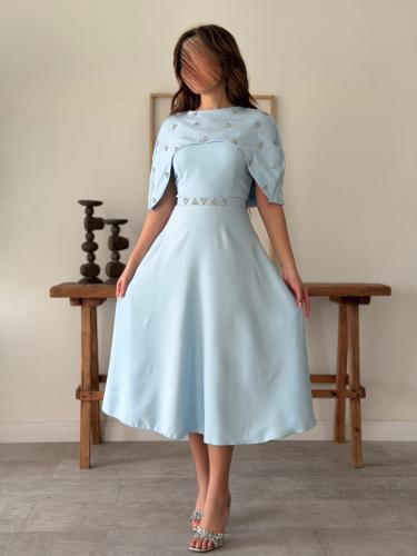 فستان ميدي سماوي