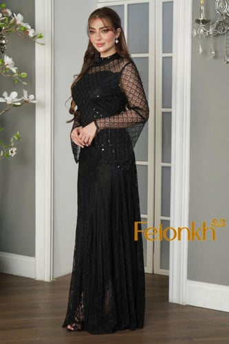 فستان:سهرة راقي مع تطريز خرز