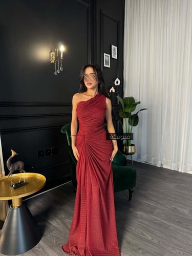 فستان تل لمعه مخصر