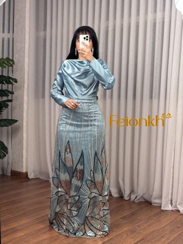 فستان:سهرة لون سماوي فاتح