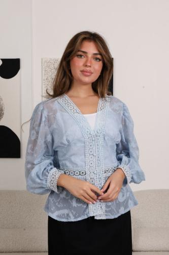 بلوزه:جوبير زراير لون سماوي