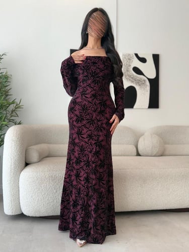 فستان ليالي عنابية