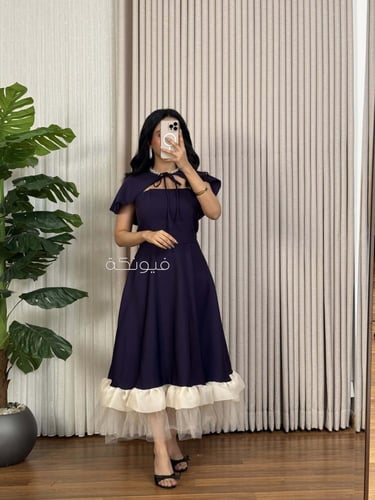 فستان موف ناعم ينلبس بطريقتين