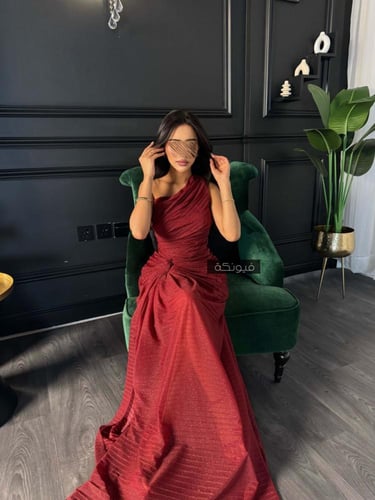 فستان تل لمعه مخصر