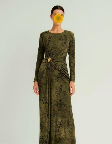 فستان استرتش ناعم مشجر