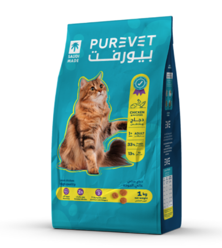بيورفت طعام جاف للقطط البالغة بنكهة الدجاج والبطاط...
