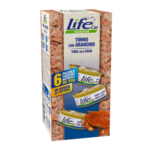 لايف كات طعام رطب التونة مع سلطعون بالمرق 6×50 جرا...