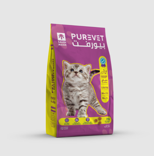 بيورفت طعام جاف للقطط الصغيرة بنكهة الدجاج والبطاط...
