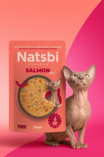 ناتسبي طعام رطب للقطط بنكهة الدجاج المطهي بالبخار...