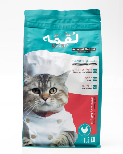 لقمه طعام جاف للقطط الصغيرة بالدجاج