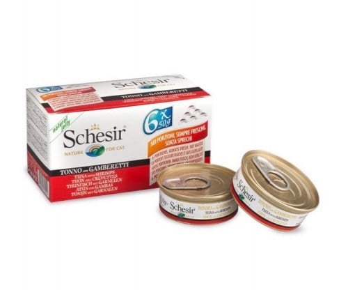 شيزر معلبات تونا مع الجمبري في الجيلي للقطط 6*50 ج...