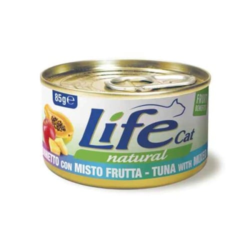 لايف كات معلبات تونة مع فواكه مشكلة طعام رطب للقطط...