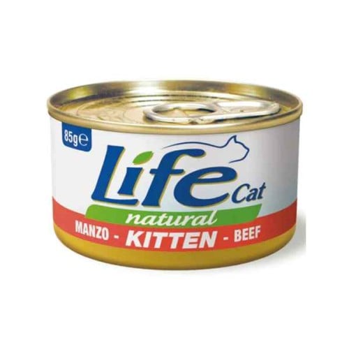لايف كات معلبات اللحم البقري طعام رطب للكتين, 85 ج...