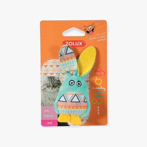 زولكس لعبة للقطط شكل أرنب مع كاتنيب لون تركواز