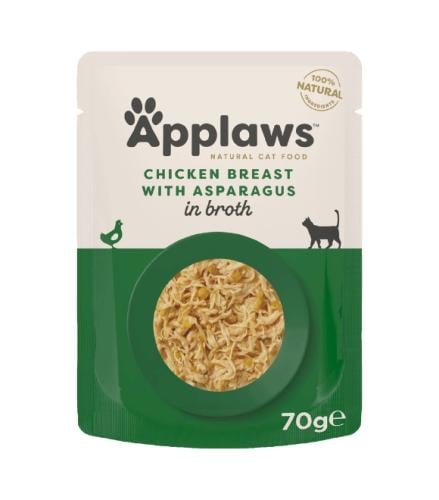 ابلاوز طعام رطب للقطط بالدجاج مع الهليون والأرز و...