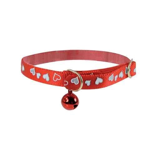 زولكس طوق قطط القلوب العاكسة 30سم/10 ملم