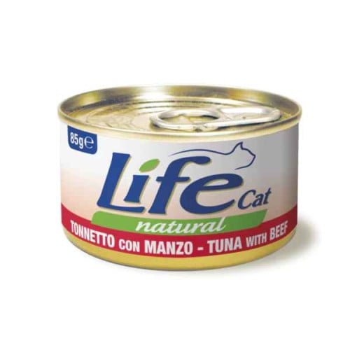 معلبات لايف كات التونة مع اللحم البقري 85 جرام
