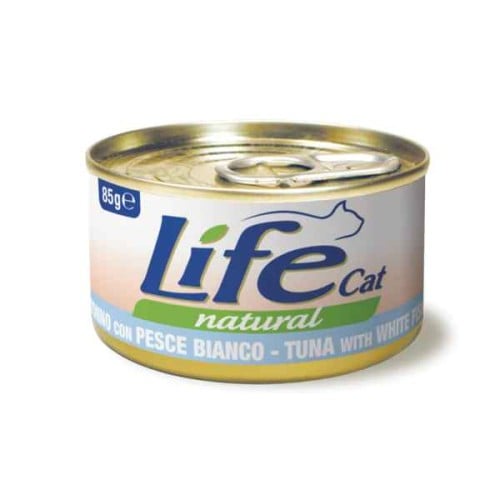 لايف كات معلبات التونة مع سمك المحيط طعام رطب للقط...