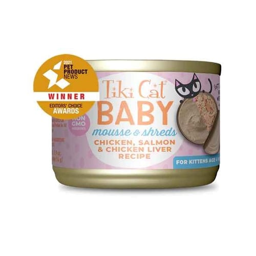 تيكي كات بيبي دجاج ، سلمون وكبد دجاج طعام رطب للكت...