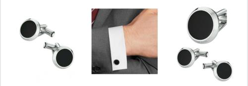 أزرار أكمام مونت بلانك، دائرية من الفولاذ المقاوم...