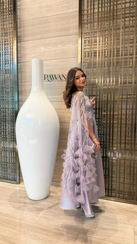 فستان موف بتفاصيل شك