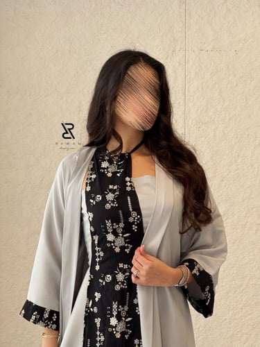 فستان رمادي قطعتين مميز