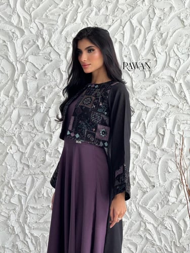 فستان بنفسجي قطعتين مميز