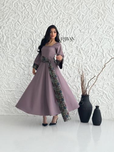 فستان موف بتطريز مميز