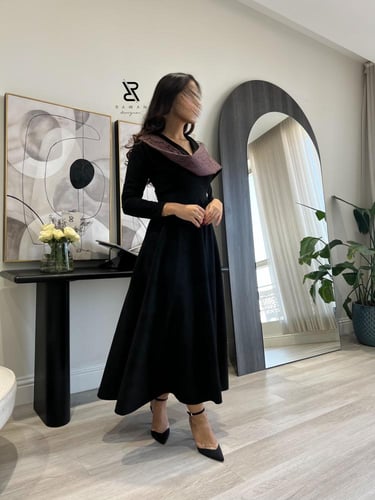 فستان شتوي اسود