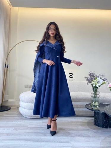 فستان شتوي كحلي