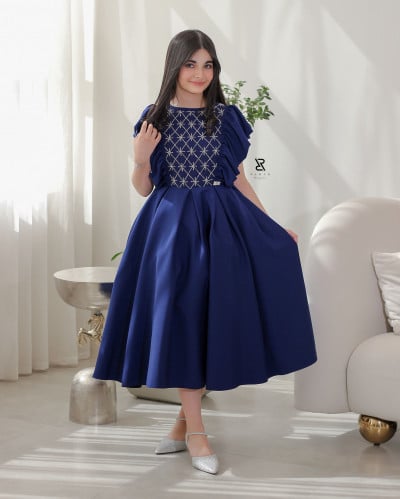 فستان كحلي شك بالصدريه