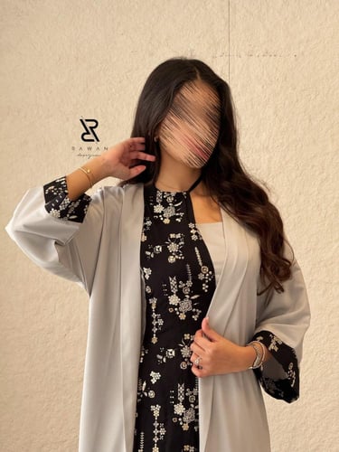 فستان رمادي قطعتين مميز