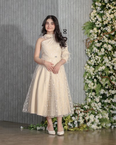 فستان بيج مطرز مميز