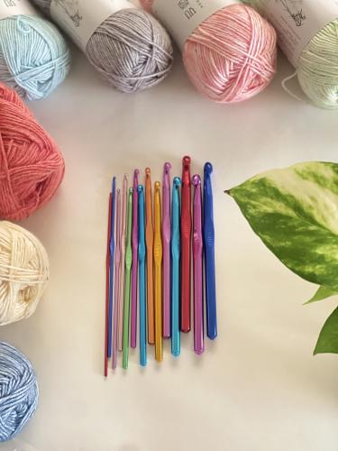 سنارات حياكة كروشية 14 قطعه