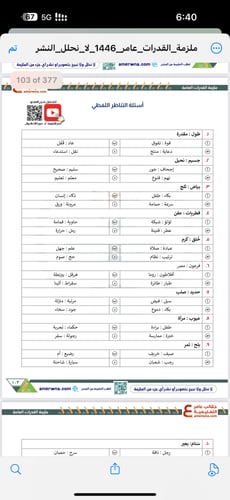 ملزمة القدرات العامة مع شرح الفيديو pdf