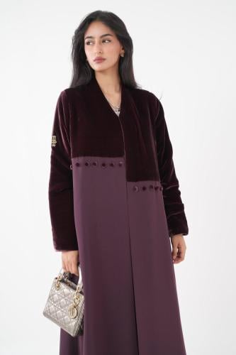 تسليم فوري بليزر مخمل عنابي فرنسي #124