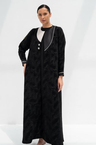 عبايه جاكار أسود تركي #106