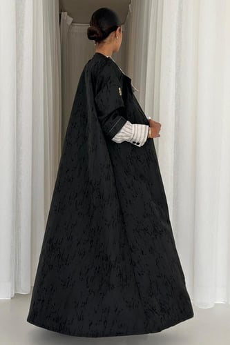 عباية تفتة هندي وقميص لنن - تسليم فوري#780