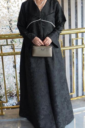 تسليم فوري عبايه تفته هندي أسود بشك لولو - تسليم ف...